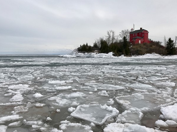 Pancake ice on Lake Superior at McCarty's Cove