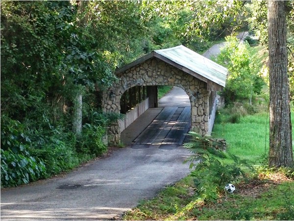Beautiful covered bridge located in Stonebridge Subdivision