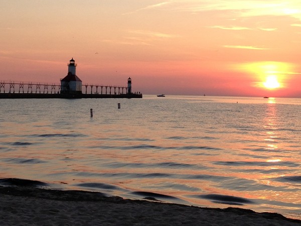 One of the many reasons I love living in Southwest Michigan - breathtaking sunsets on Lake Michigan