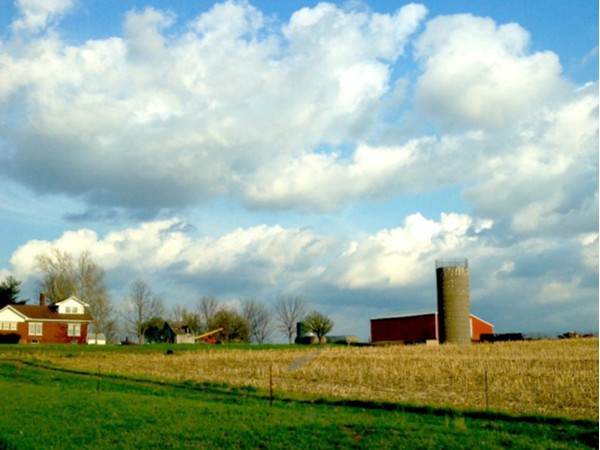 Beautiful sky over a farm west of town