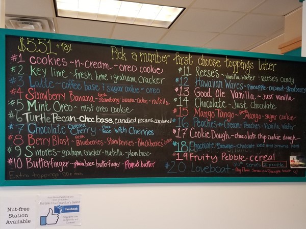 Roll With It Ice Cream menu, this is a great place for some creative ice cream