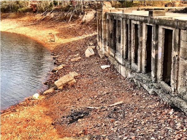 The ruins of the Monte Ne Resort. When Beaver Lake level is low, it's visible