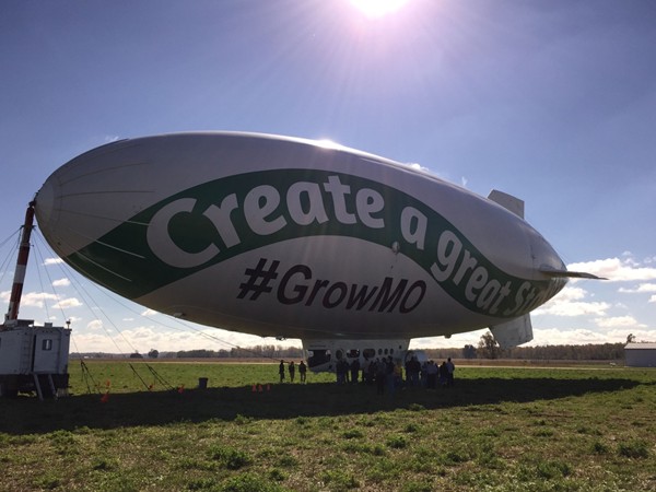 The #GrowMO blimp fascinated both young and old before taking off to the sky