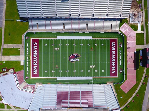 With a capacity of 30,427, Malone Stadium is located across Bayou DeSiard from the main campus