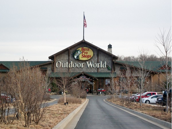 Bass Pro Shops offers a mock lake walking trail and is located across 40 Highway from The Cliffs
