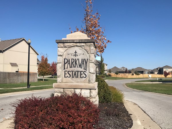 Front entrance to the beautiful Parkway Estates Subdivision