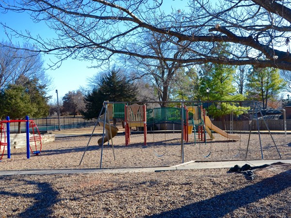 Chimney Hill playground area located beside the pool
