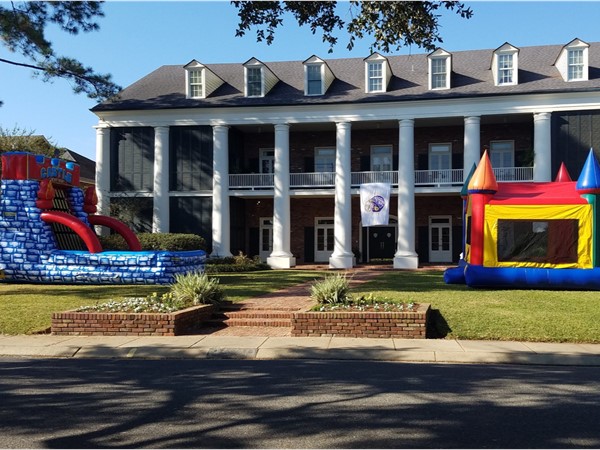 Setting up for LSU vs Bama game at the Chi O house