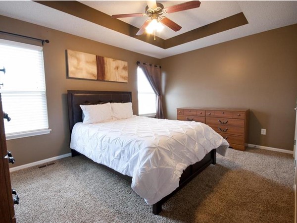 A staged bedroom in Fall Creek, in Belton. Staging courtesy of Staging Dreams