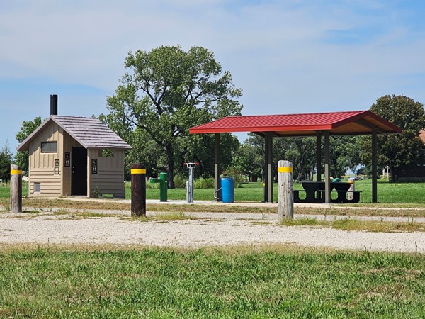 Park shelter and restrooms ideal for local gatherings