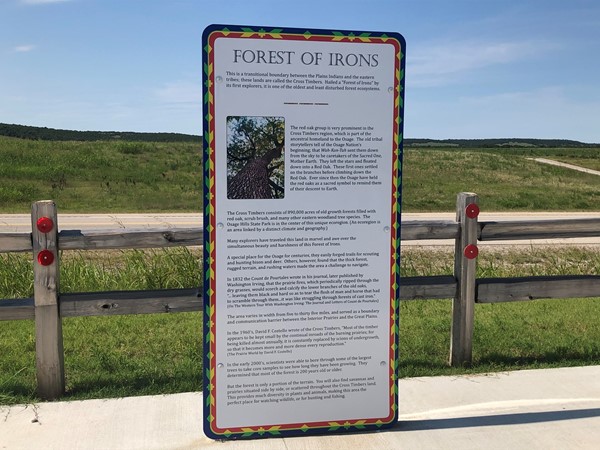 Sign on the Osage Heritage Trail between Bartlesville and Pawhuska. 