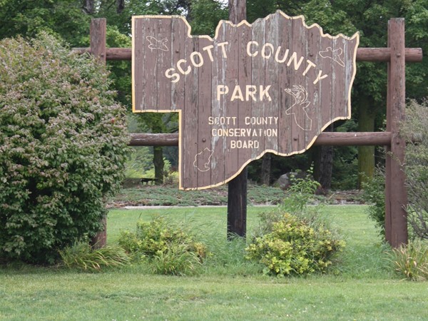 Scott County Park is a very well known park around the area with swimming pool, and parks