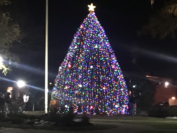 Town Square Park is decorated and ready for the holidays