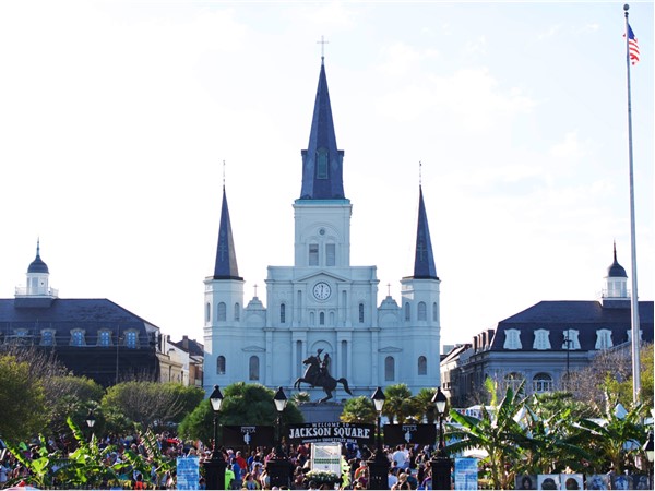 The majestic St. Louis Cathedral in the French Quarter's Jackson Square
