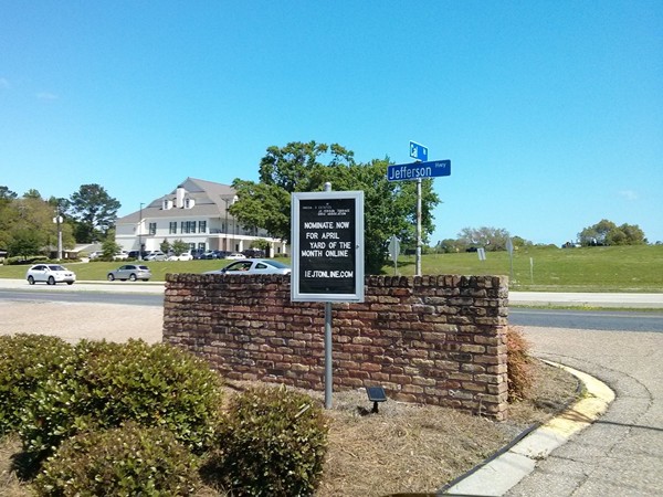 Jefferson Terrace home owners association is very active! Sign advertising yard of the month