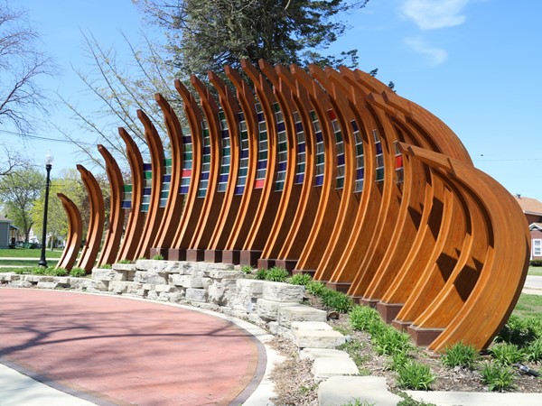 A spectacular outside space at, "Shades of Rhythm" amphitheater along the Cedar River