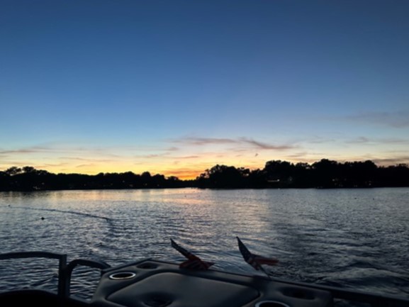Lake Waukomis at dusk is so peaceful 