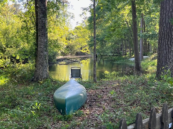 Beautiful view from a private backyard on Chinchuba Bayou, Audubon Lake Subdivision in Mandeville 