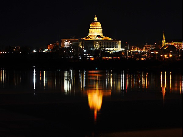 The Capitol building offers a magnificent site looking over the Missouri River. 