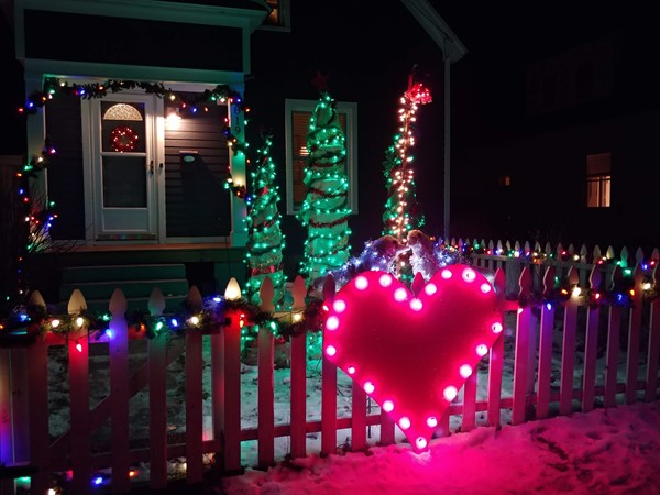 Kids Creek neighborhood...12 Days of Christmas community lights - two turtle doves