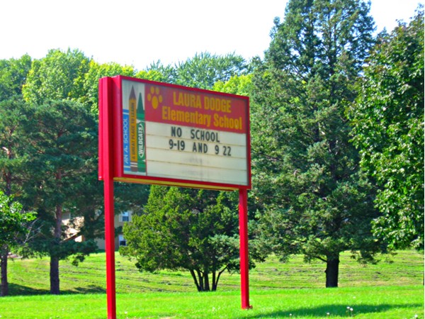 Laura Dodge Elementary School in Maple Village subdivision 