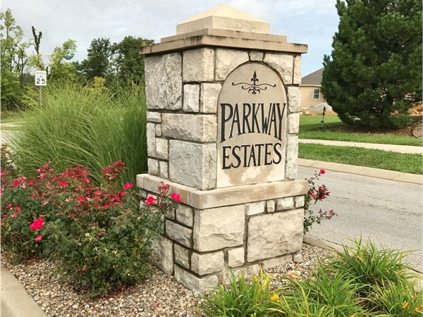 Well maintained entrance to Parkway Estates