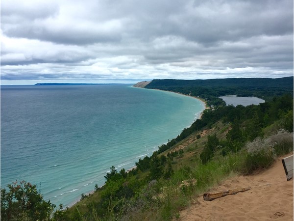 Don't let a few clouds keep you from heading out to Empire Bluffs Overlook, Sleeping Bear Dune
