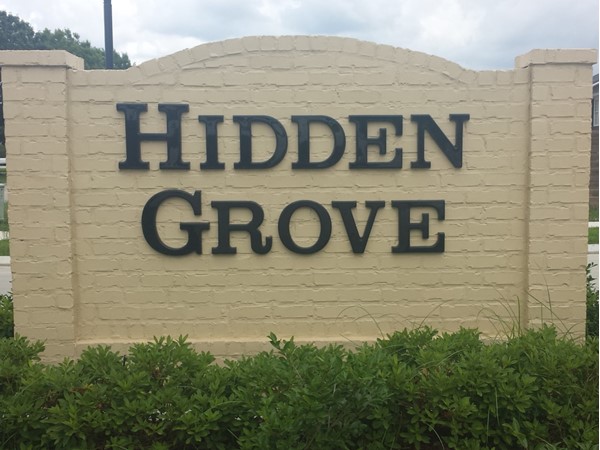Entrance to Hidden Grove subdivision
