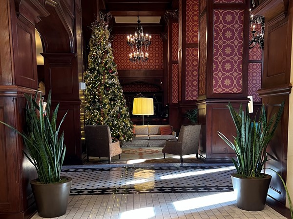 Skirvin Hotel Lobby during Christmas