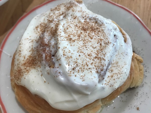 Cinnamon roll at HunnyBunny Biscuit Co