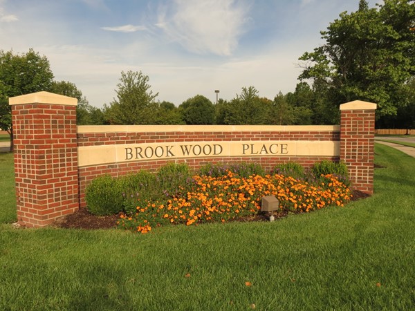 One of the two entrance monuments to Brookwood Place on Allman Street
