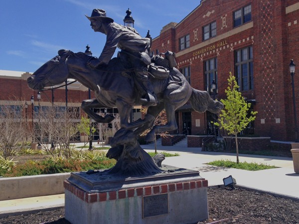 "Boomer" is an iconic bronze sculpture outside the Convention Hall in downtown Enid.