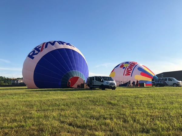 The RE/MAX balloon preparing to take off in independence