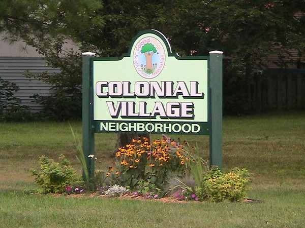 Colonial Village sign - corner of MLK and Mt Hope