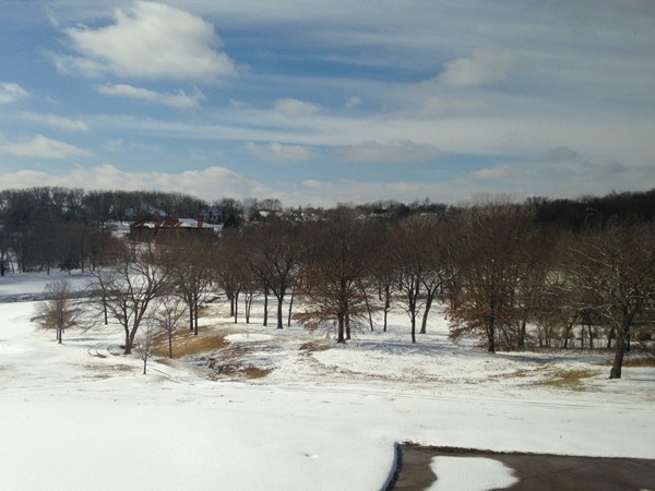 View from Alvamar Country Club over a snowed-out course in Lawrence