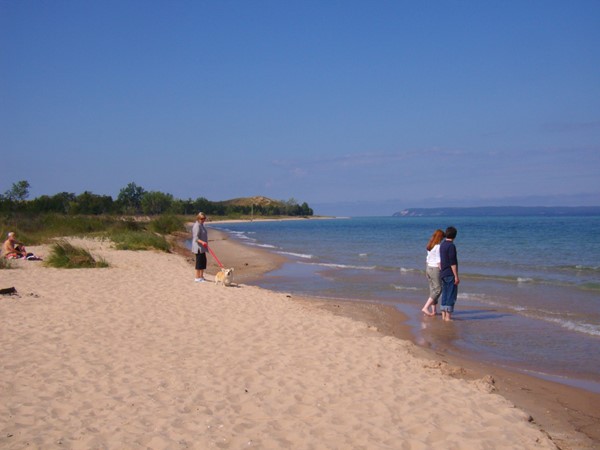 Lake Michigan Beach at Glen Arbor - South Manitou Island in the distance