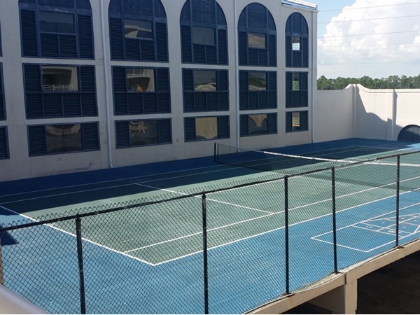 Sugar Beach's tennis courts. You'll want to keep the ball in this court