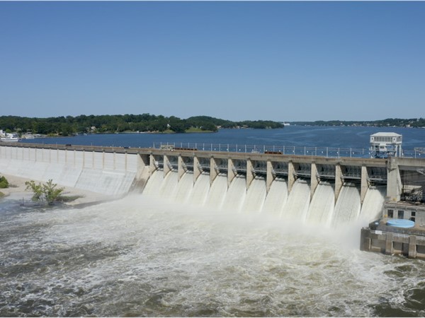 The spillways are open at Bagnell Dam