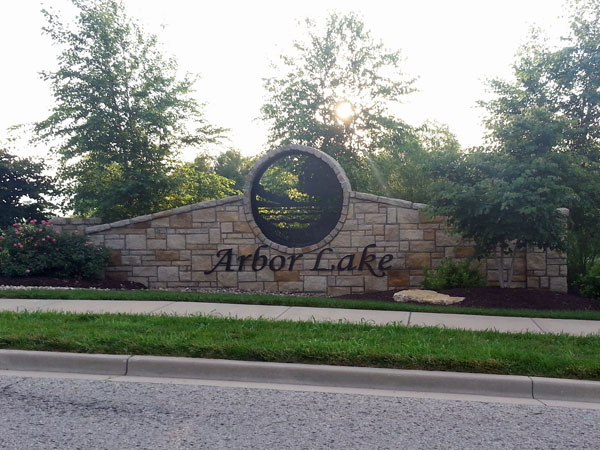 Arbor Lake Subdivision Entryway