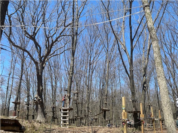 A great ziplining experience for spring-fall! Many levels of obstacles for every age and strength