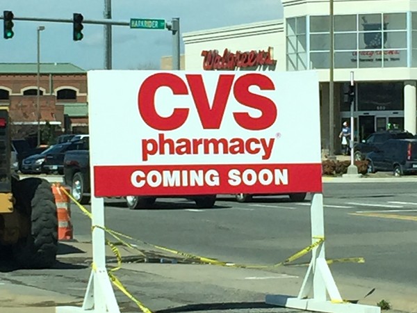 CVS pharmacy is coming to Conway.  Across from Walgreen's on Harkrider and Oak streets