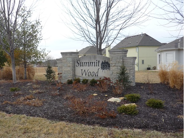 The sign at the entrance to the Summit Wood subdivision