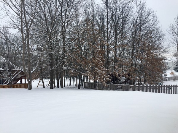 Snowfall in the beautiful Katy Lake Estates subdivision 