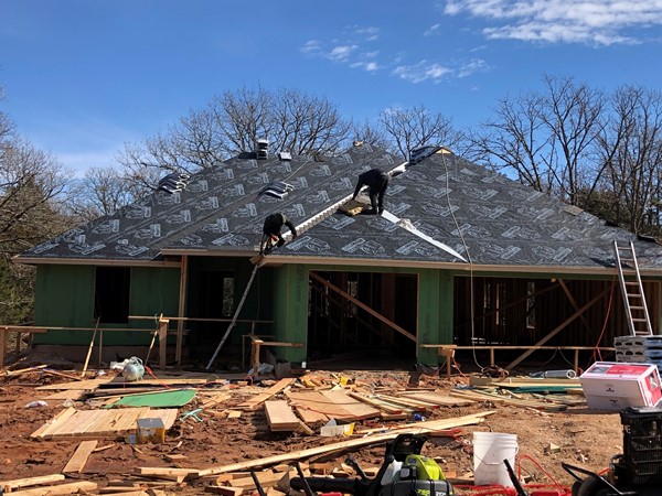 A Rustic Creek home under construction. Finish date for this home will be April 2020