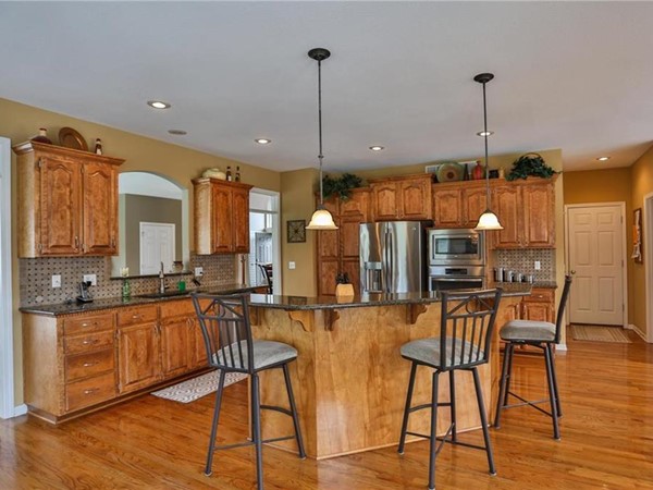 A big kitchen for entertaining at Rock Hill Subdivision in Blue Springs, Missouri