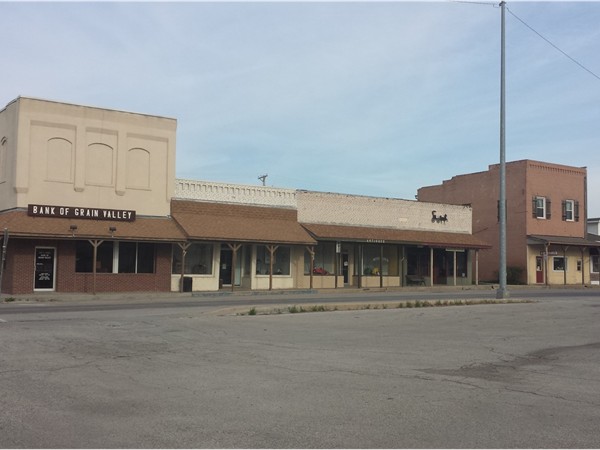 Grain Valley's historic downtown offices and store fronts