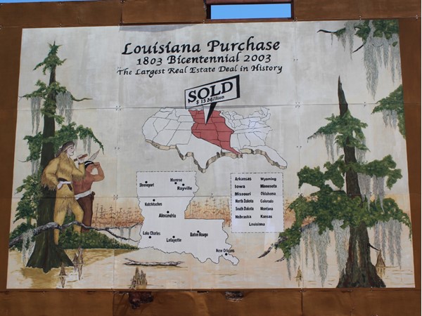 This beautiful mural depicting the Louisiana Purchase can be found in downtown Rayville