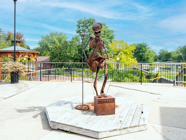 Skeleton Statue in Downtown Fenton