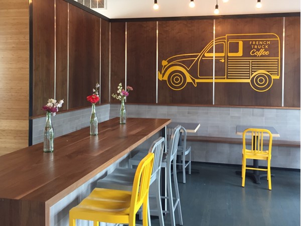 French Truck Coffee's new location in Uptown. Their coffee will perk you up in the morning 