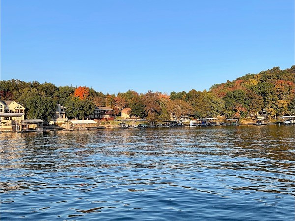 Fall leaves are starting to turn color in Lake Ozark